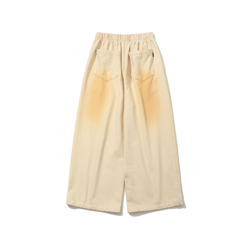 Oil-Washed Graphic Pants Ivory