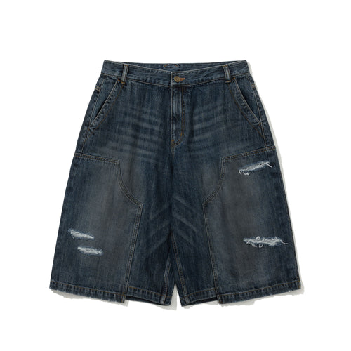 Damaged Denim Shorts Vintage Indigo