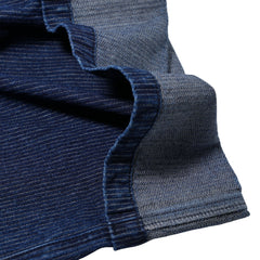 Striped Cuff Denim Shorts Indigo