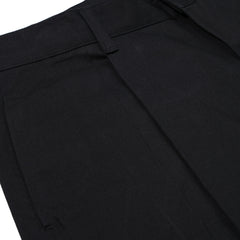 Balloon-Fit Tuck Cotton Bermuda Shorts Black
