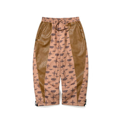 Js Cut Panel Super Wide Ventilation Pants Brown