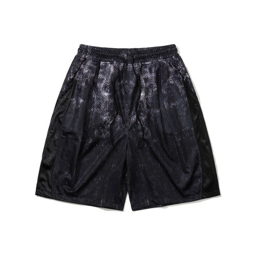 Color-Block Mesh Track Shorts Black