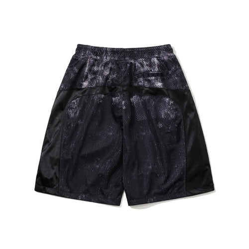 Color-Block Mesh Track Shorts Black
