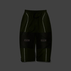 Patched Utility Super Wide Ventilation Pants Green