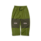 Patched Utility Super Wide Ventilation Pants Green