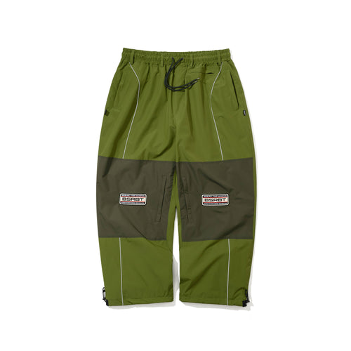 Patched Utility Super Wide Ventilation Pants Green