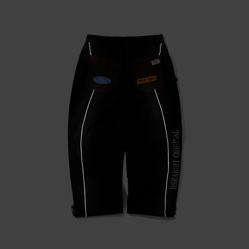 Patched Utility Super Wide Ventilation Pants Black / Dark Brown