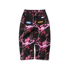 Patched Utility Super Wide Ventilation Pants Black / Thunder Pink