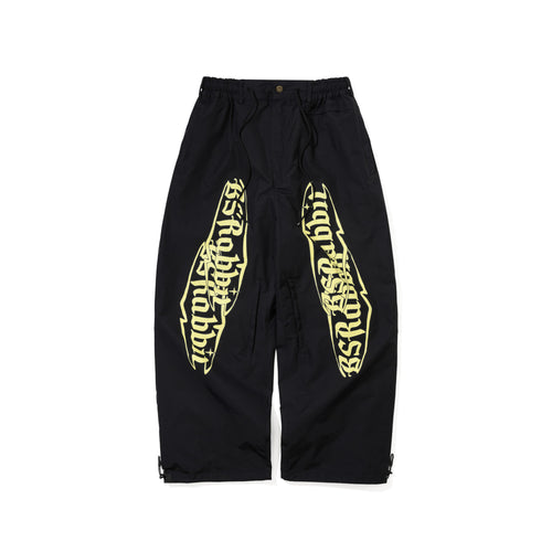 Vertical Print Super Wide Ventilation Pants Black
