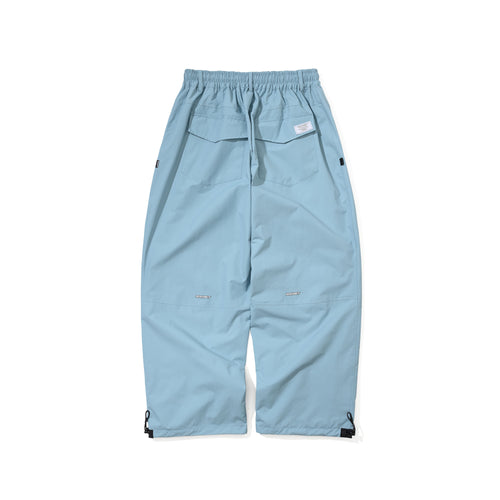 Vertical Print Super Wide Ventilation Pants Ash Blue