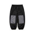 Dual Tone Super Wide Jogger Pants Black