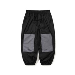 Dual Tone Super Wide Jogger Pants Black