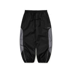 Light Weight Reflective Line Super Wide Jogger Pants Black