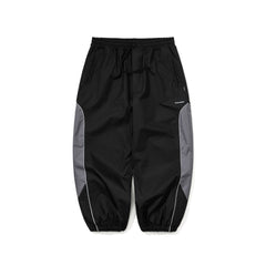 Light Weight Reflective Line Super Wide Jogger Pants Black