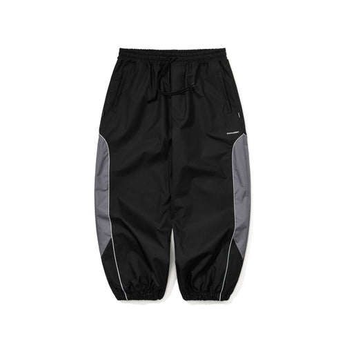Light Weight Reflective Line Super Wide Jogger Pants Black