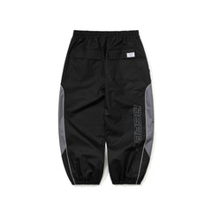 Light Weight Reflective Line Super Wide Jogger Pants Black
