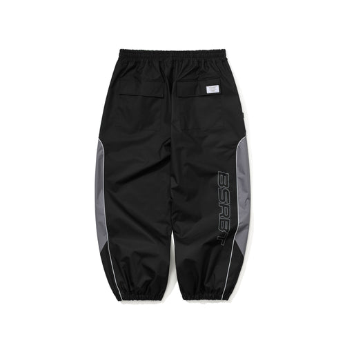 Light Weight Reflective Line Super Wide Jogger Pants Black