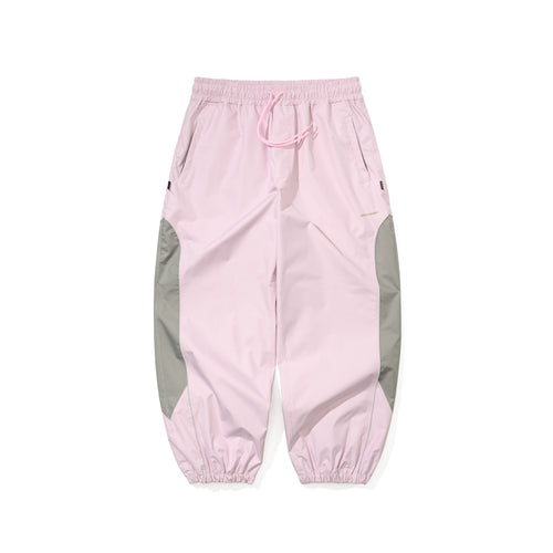 Light Weight Reflective Line Super Wide Jogger Pants Baby Pink