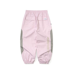 Light Weight Reflective Line Super Wide Jogger Pants Baby Pink