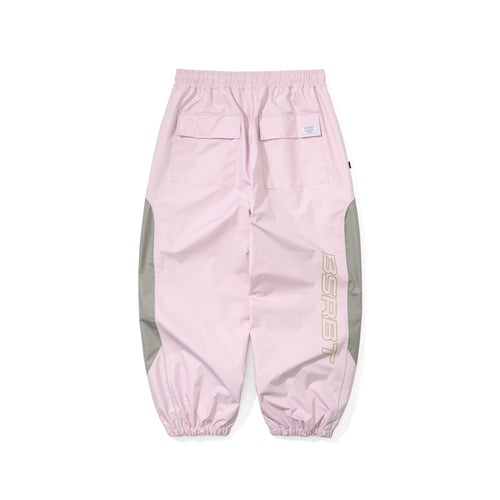 Light Weight Reflective Line Super Wide Jogger Pants Baby Pink