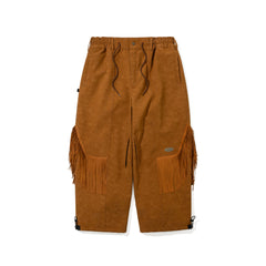 Cowboy Tassel Wide Ventilation Pants Tan