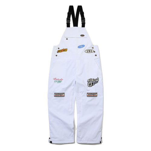 Variety Patchwork Wide Bib Pants White