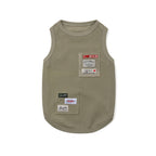 Logo Patch Washed Pet Sleeveless Top Light Khaki