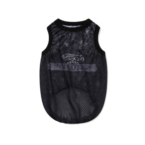 Graphic Mesh Pet Sleeveless Top Black
