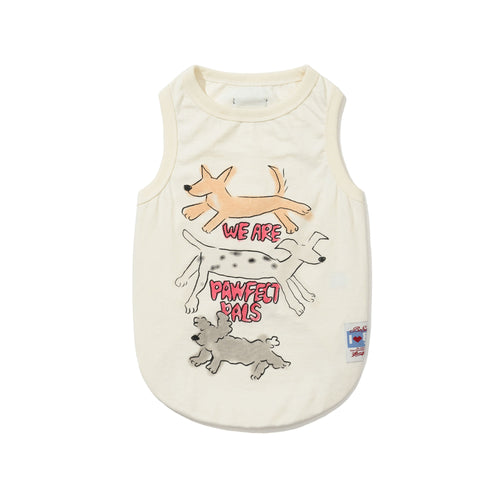 Dog Trio Pet Sleeveless Top Ivory