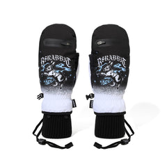 Smoking Rabbit Zip Pocket Mittens Black