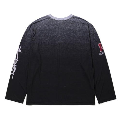 Color-Block Mesh Long Sleeve Black