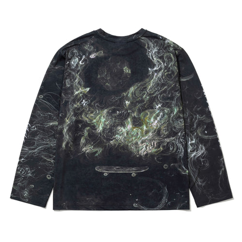 Color-Block Mesh Long Sleeve Smoky Moss