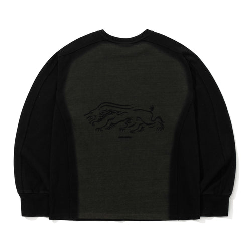 Laser Logo Washed Long Sleeve Charcoal