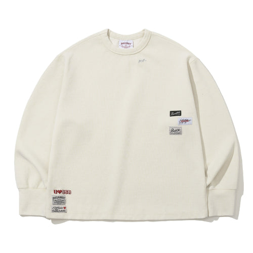 Logo Patch Washed Long Sleeve Soft Ivory