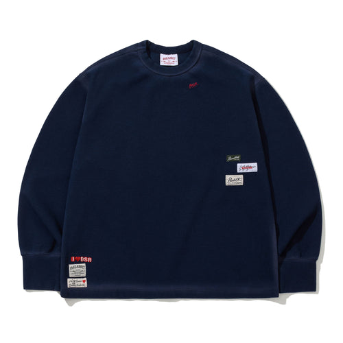 Logo Patch Washed Long Sleeve Navy