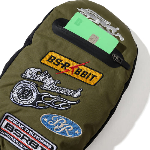 Variety Patch Zip Pocket Match Up Mittens Khaki Brown