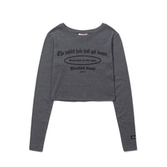 Rabbit Hole Logo Women's Crop Long Sleeve Light Charcoal