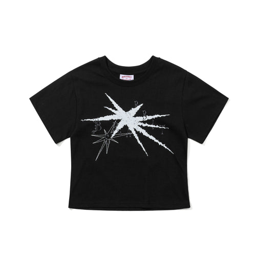 Bsrabbit Starburst Logo Women's Semi Crop SST Black