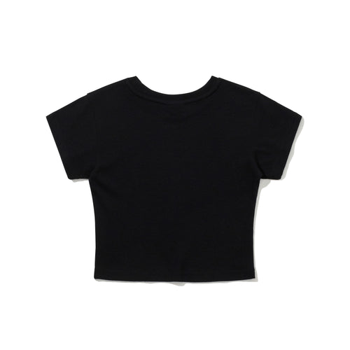 Renaissance Rabbit Print Women's Short Crop SST Black