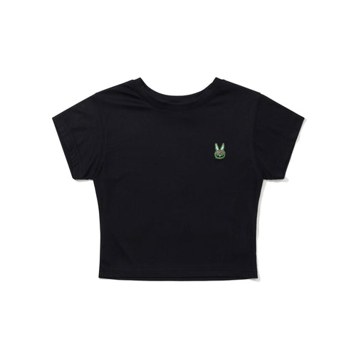 Trippy Rabbit Women's Short Crop SST Black